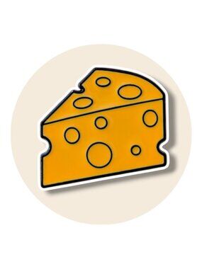 Food Enamel Tiny Pin: Swiss Cheese Wedge